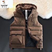 啄木鸟秋冬季外穿潮流时尚坎肩百搭冬季保暖加厚连帽马甲男士外套