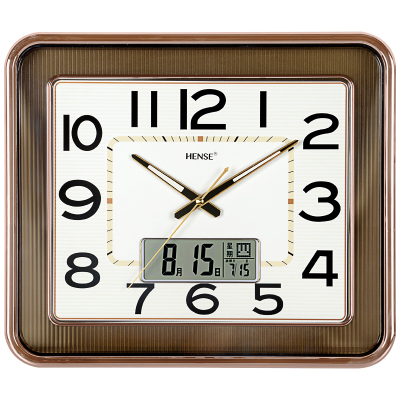 汉时(Hense）创意夜光挂钟时尚万年历静音时钟家用挂表现代石英钟表HW47