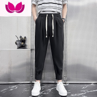 七斓2023休闲裤男士款宽松束脚九分裤百搭运动裤卫裤哈伦裤男生