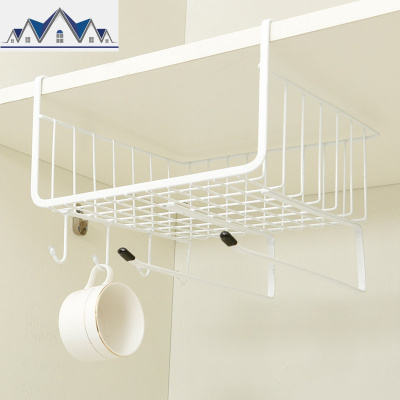 厨房置物架挂篮桌下衣柜收纳架吊柜分层隔板橱柜分层架宿舍整理架 三维工匠