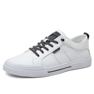 秋季豆豆鞋男潮小白鞋一脚蹬韩版懒人乐福鞋软底真皮休闲皮鞋