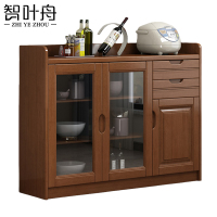 智叶舟木质茶水柜三门两抽120*40*90cm台