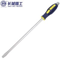 长城精工 Cr-V六角穿心螺丝刀 一字螺丝批 起子改锥工具 6*100mm 275646 2把