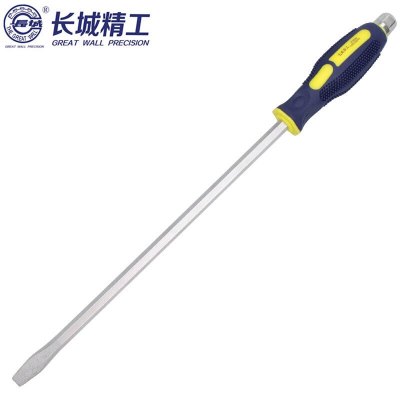 长城精工 Cr-V六角穿心螺丝刀 一字螺丝批 起子改锥工具 6*100mm 275646 2把