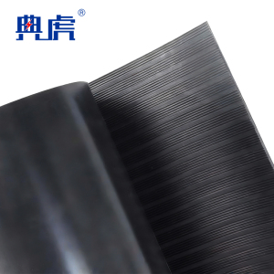 典虎 绝缘橡胶板 黑色条纹8mm*1m*10m 卷