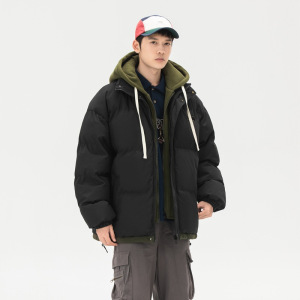 外套男秋冬季情侣款小众棉服美式潮牌宽松假两件加厚保暖男士棉衣