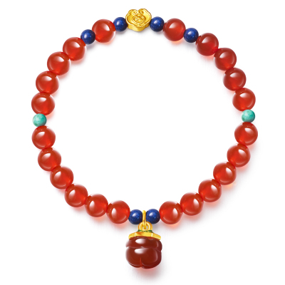 上新了故宫柿柿如意红包 红玛瑙手串金0.1克 0.1克
