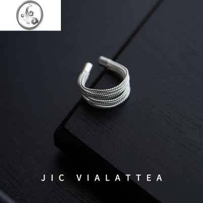 JiMiJICVIALATTEA气质小众个性设计饰品高级感独特多层银色轻奢戒指女
