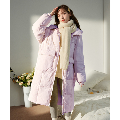 [3件8.5折288.9元,叠加优惠券]唐狮年新款棉服女冬季连帽时尚百搭大口袋设计秋冬中长款棉衣