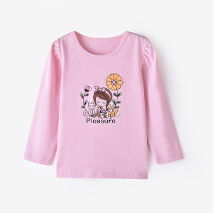 [1件3折]铅笔俱乐部童装女童长袖上衣秋季儿童t恤圆领小宝宝卡通