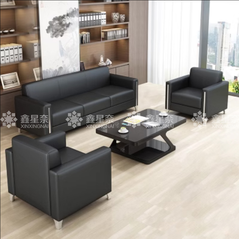 鑫星奈 XXN3111107 简约办公沙发会客接待洽谈沙发 1+1+3+长茶几