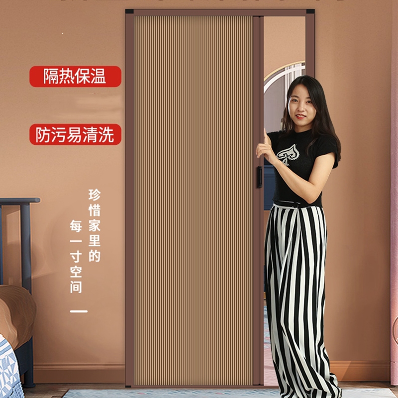 折叠门蜂巢推拉隔断门厨房卫生间浴室无轨隐形移门阳台简易伸缩门