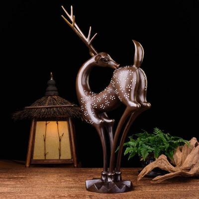 美帮汇梅花鹿摆件 铜鹿摆件铜 家居装饰摆设开业礼品一路发财