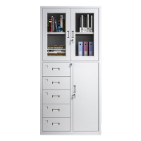 豪利特收纳柜财务档案柜资料柜加厚文件柜办公室带锁铁皮柜偏五斗器械