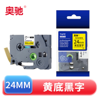 奥驰 标签色带24mm黄底黑字 个