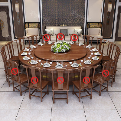洛诗莲 (RoyceLand) 电动餐桌餐厅大圆桌转盘餐桌椅组合 1.8米圆桌10把餐椅