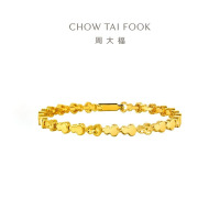 周大福爆闪鱼鳞葫芦黄金手链女足金首饰(工费:1520计价)F233863七夕礼物