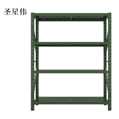 圣星伟农具摆放架器材架军绿色拆装盾牌货架1.5米长存放架1500*600*2000