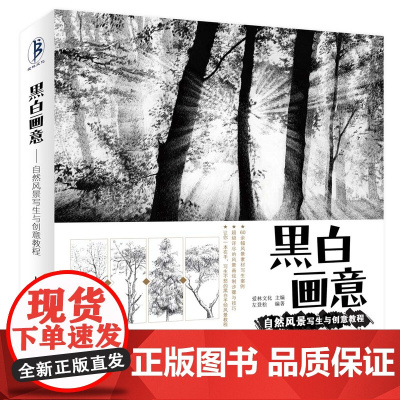 黑白画意 自然风景写生与创意教程 风景速写教程书铅笔素描基础教程风景画技法入门建筑风景速写基础素描铅笔画教材