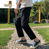 YANXUins秋季直筒裤子男宽松百搭港风韩版潮流9分休闲裤学生哈伦九分裤