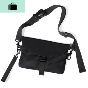 新款斜挎包韩版休闲单肩包男士包包手拿包女邮差包潮流胸包NEW LAKE 极酷黑男士手拿包 极酷黑