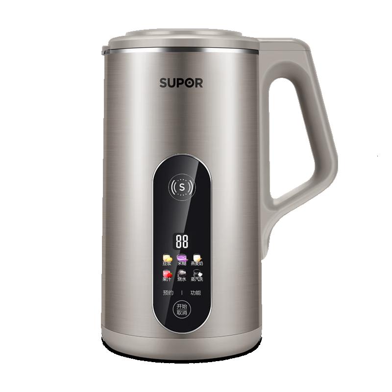 苏泊尔豆浆机 1.2L家用多功能双钢彩屏304级不锈钢免滤预约料理机搅拌机 DJ12B-P39E