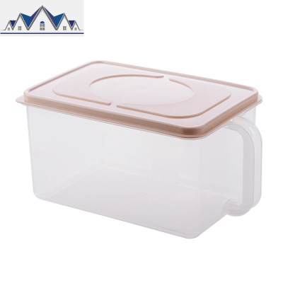 密封带盖冰箱保鲜盒 厨房食品收纳盒带手柄大米杂粮储物盒 三维工匠