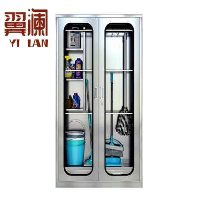 翼澜 不锈钢清洁柜 玻璃双门 台