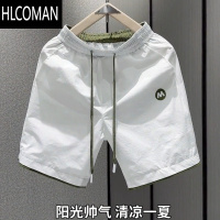 HLCOMAN夏季轻薄透气时尚速干休闲短裤男宽松百搭拼接潮流运动五分裤