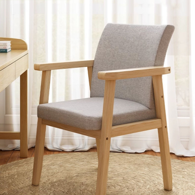  藤印象木椅子家用电脑椅办公学习座椅简约书桌椅凳子久坐舒服靠背餐椅