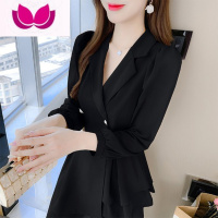 七斓小个子高级感西装连衣裙女装新款长袖套装时尚显瘦气质