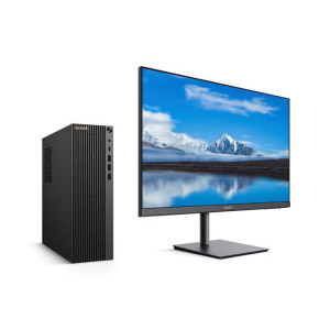 华为(HUAWEI)擎云W585X 国产化信创电脑台式机整机 麒麟9000C/8G/512G/无光驱/无WIFI 单主机 试用版系统 配23.8英寸显示器