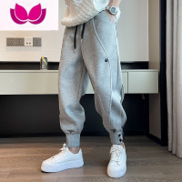 七斓裤子男春季休闲男士韩版潮流灰色卫裤束脚男装2022新款潮牌运动裤