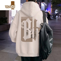 YANXU连帽卫衣男潮牌ins美式复古帽衫套头宽松情侣潮流外套