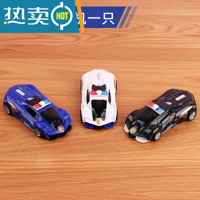 儿童惯性玩具车金刚5男孩宝宝一键变形小汽车模型撞击越野警赛车真智力兰博警车随机-1只