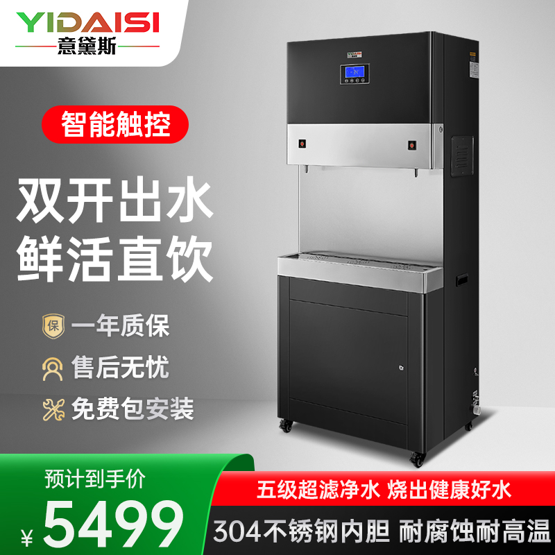 意黛斯(YIDAISI)商用直饮机立式步进式开水器工厂公司学校直饮水机YDSAGK-90L/5S五级超滤净水器双开款
