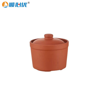 顺心优 陶瓷紫砂隔水炖盅 汤盅碗 4.5英寸/个