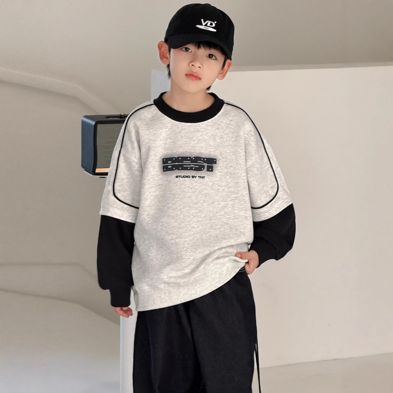 男童春秋款卫衣2026新款大童装春装上衣潮男孩儿童内搭春季打底衫