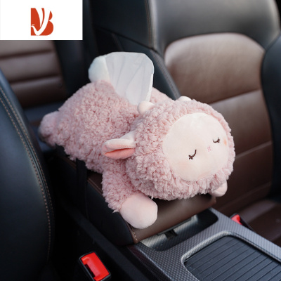 三维工匠创意汽车扶手箱纸巾盒抽挂式车载椅背抽纸盒车内用品固定卡通可爱 梦羊纸巾盒(趴姿款)