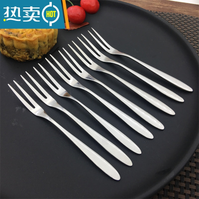 敬平水果叉套装创意可爱家用月饼刀叉甜品蛋糕叉水果签果插叉子不锈钢 [特惠版10支叉]