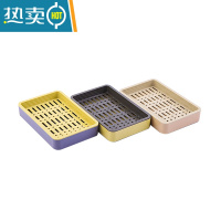 敬平新款肥皂盒沥水卫生间双层大号轻奢香皂盒子创意家用置物皂架 青灰+黄绿+卡其