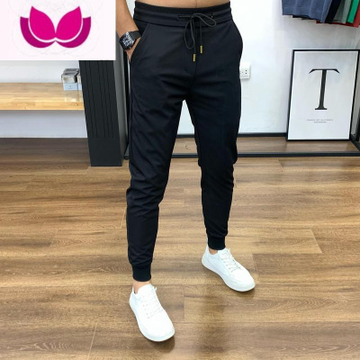 七斓2023流行裤子九分男款痞帅网红束脚裤男士休闲百搭小脚长裤潮