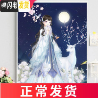 三维工匠2019年5D钻石画满钻新款十字绣卡通2020女孩 [120*160cm麋鹿仙女]5D魔方圆钻[满钻全贴更漂亮]