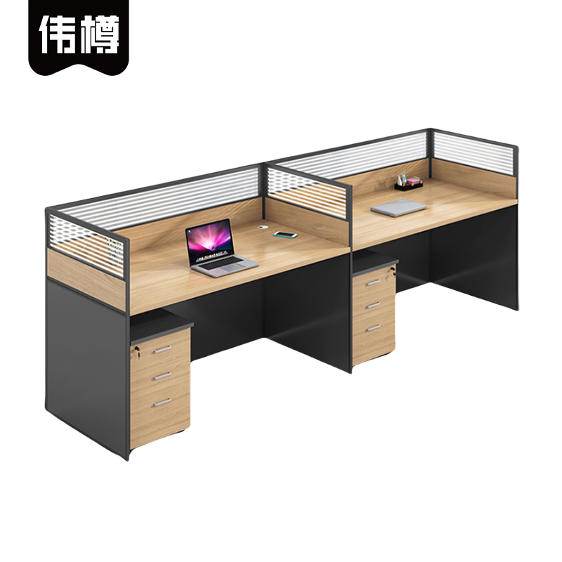 伟樽屏风工位双人位带柜240*60*110cm套