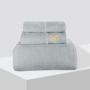 LA MAISON DE SASHA 32支纯棉加厚超强吸水男女家用三件套精梳绣花方巾毛巾浴巾套装