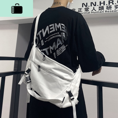 韩国ins原宿复古工装帆布包街头潮人斜挎包男女百搭大容量包包潮NEW LAKE女斜挎包