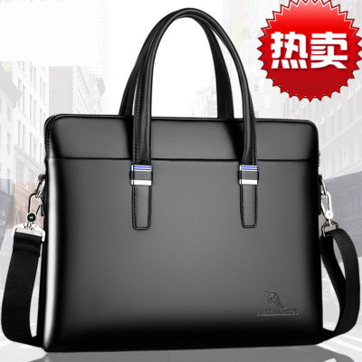 袋鼠ipad商务pu手拿包男士笔记本单肩斜跨公文包