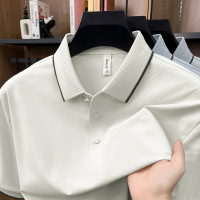 春夏新款男士短袖T恤简约翻领青年日系休闲纯色舒适薄款男装