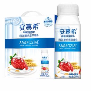 [1月生产]伊利安慕希草莓燕麦希腊风味酸奶200g*10瓶营养酸奶整箱