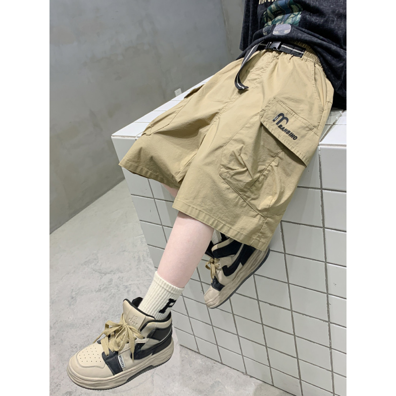 儿童装男童夏装短裤薄款中裤2025新款大童男孩夏季工装裤子外穿潮